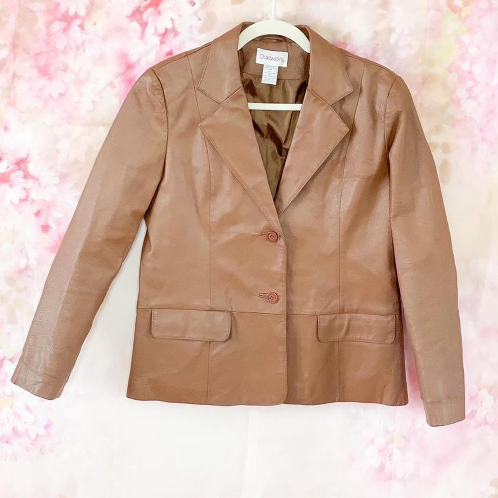 Brown leather blazer